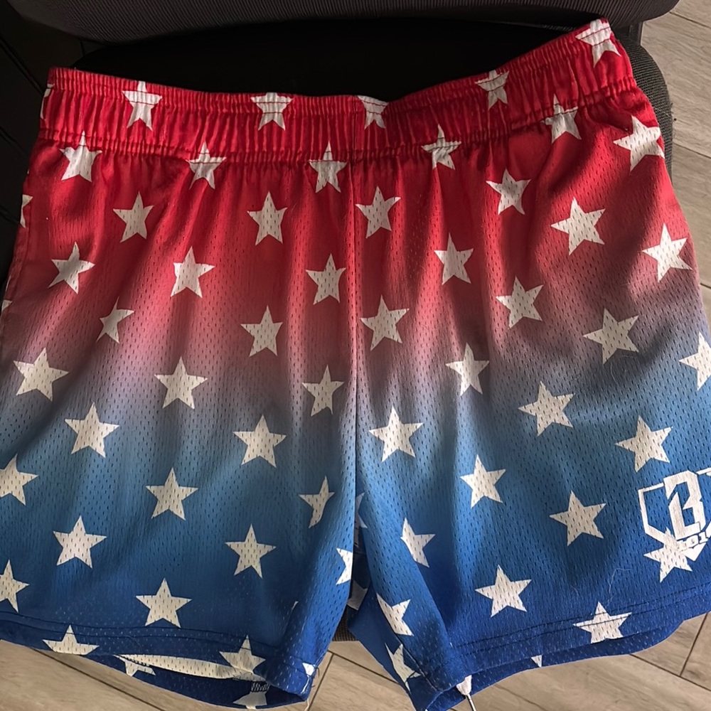 Red and Blue Star Patterned Shorts